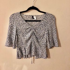 Ruched Floral Top